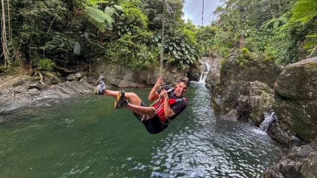San Juan: El Yunque Tour Water Slide, Rope Swing & Pickup
