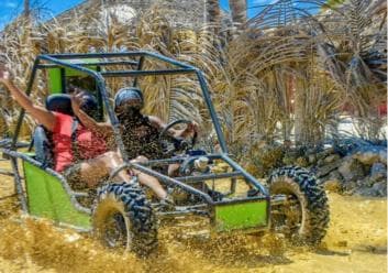 From Bávaro: Double Buggy Tour to Macao Beach and Cenote
