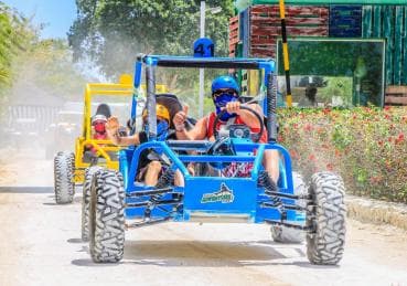 Buggy Ride, Zipline Splash & Waterfall Pool Combo with Lunch