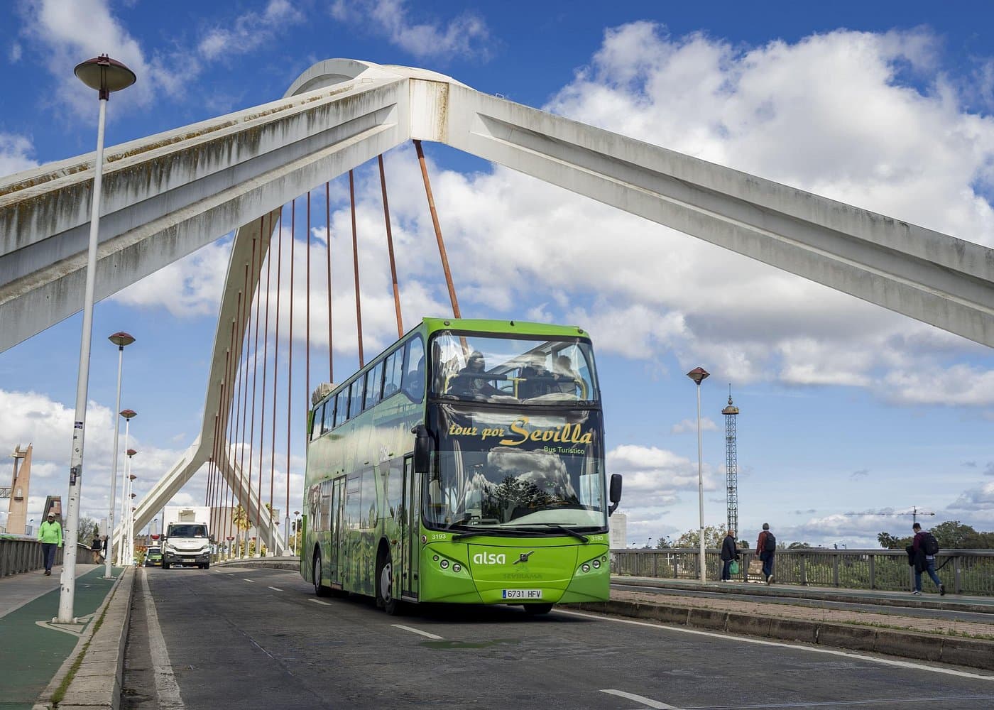 Tourist bus tour of Seville