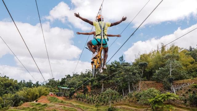 From San Juan: Zipline & Toro Bike Tour with Transportation