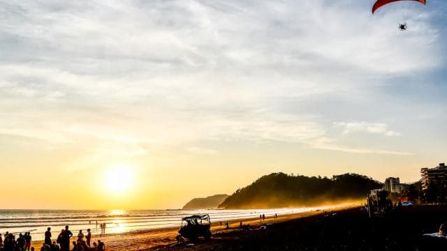 Jaco; Magic sunset paragliding flight-
