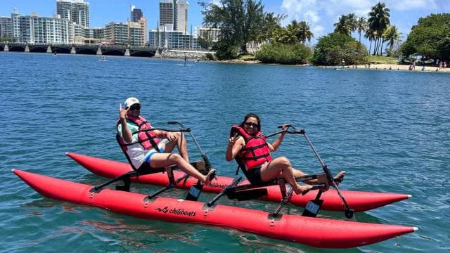 San Juan: Eco-Tour Chiliboats Waterbike, Condado Lagoon