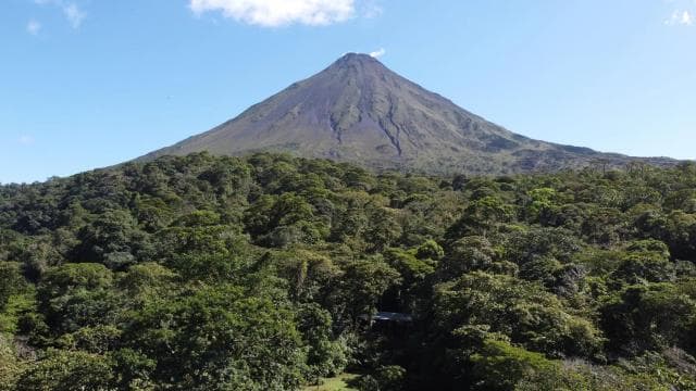 Afternoon Arenal Volcano and Natural Hot Springs River