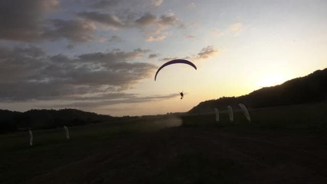 Jaco; Magic sunset paragliding flight-