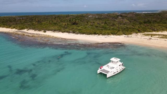 Fajardo: Private 47-F Catamaran Cruise with Drinks and Snack